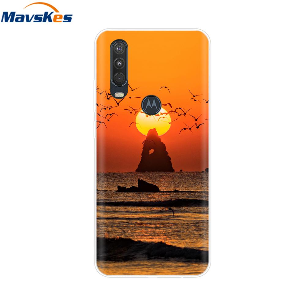 

Для Moto One Action Чохол М який ТПУ Силіконовий Задній Чохол Для Motorola Moto One Vision OneAction Чохол для Телефона Захисний Модний Coque Moto One