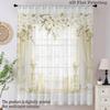 Sheer Voile Curtain with White Magnolia Print – Rod Pocket Light Filtering Drape   Elegant Floral Window Sheer