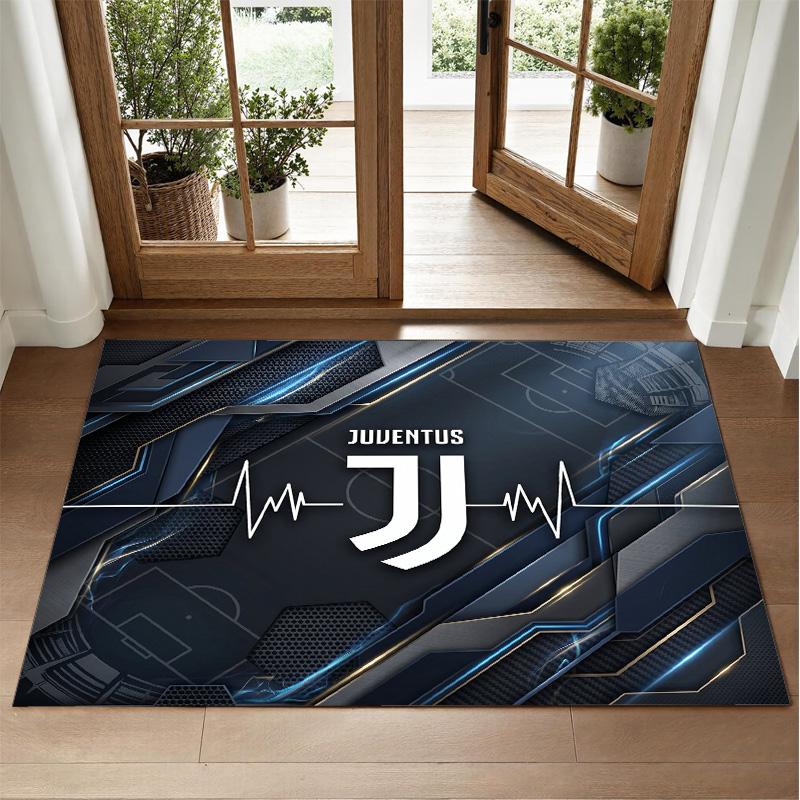 Juventus FC Design Crystal Velvet Rug Soft Decorative Mat for Bedroom Entrance