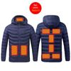 Men's Multi-Zone Hooded Electric Heated Cotton Coat with Long Sleeves