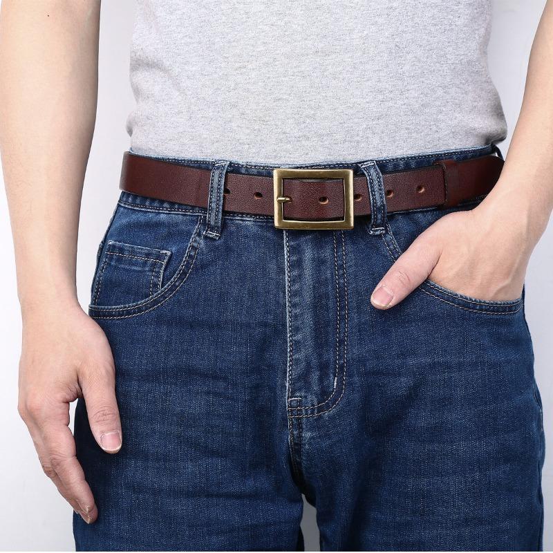 Light Luxury Belt Women's Leather First Layer Retro Fashion Jeans Belt