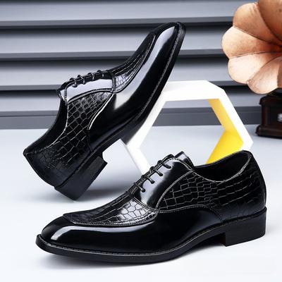 Mode Herren Oxford Schuhe Luxus Krokodilmuster Lederschuhe Schnürschuhe Lässige Business Hochzeitsparty Schuhe Business Formeller Schuh