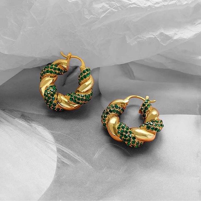 

Бриллиантовые круглые серьги-кольца с витым узором, модные, легкая роскошь, темпераментные, нишевые, с высоким чувством стиля, женские