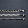 Vintage Chain Necklace for Men Boys,3/5/7mm Retro Grey Stainless Steel Collars,Rock Punk Antique Jewelry Gifts