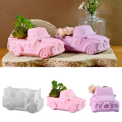Versatile Silicone Mold In Retro Car Designs Sturdy Silicone Succulent Plant Pots Mold For DIY Art And Garden Projects