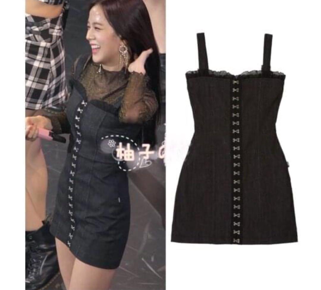 

[Б/У] BLACKPINK Джису носит редкое джинсовое платье без рукавов!