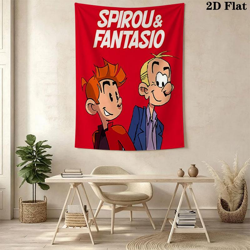 Spirou Honor Wall Tapestry Aesthetic Wall Hanging Printed Fabric Blanket Decorative Tapestries for Bedroom Living Room Home Decor