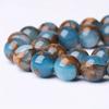 Lake Blue Cloisonne Natural Stone Beads 15"Strand Smooth Loose Spacer Beads 4/6/8/10/12mm for Jewelry Making DIY Bracelets Accessories