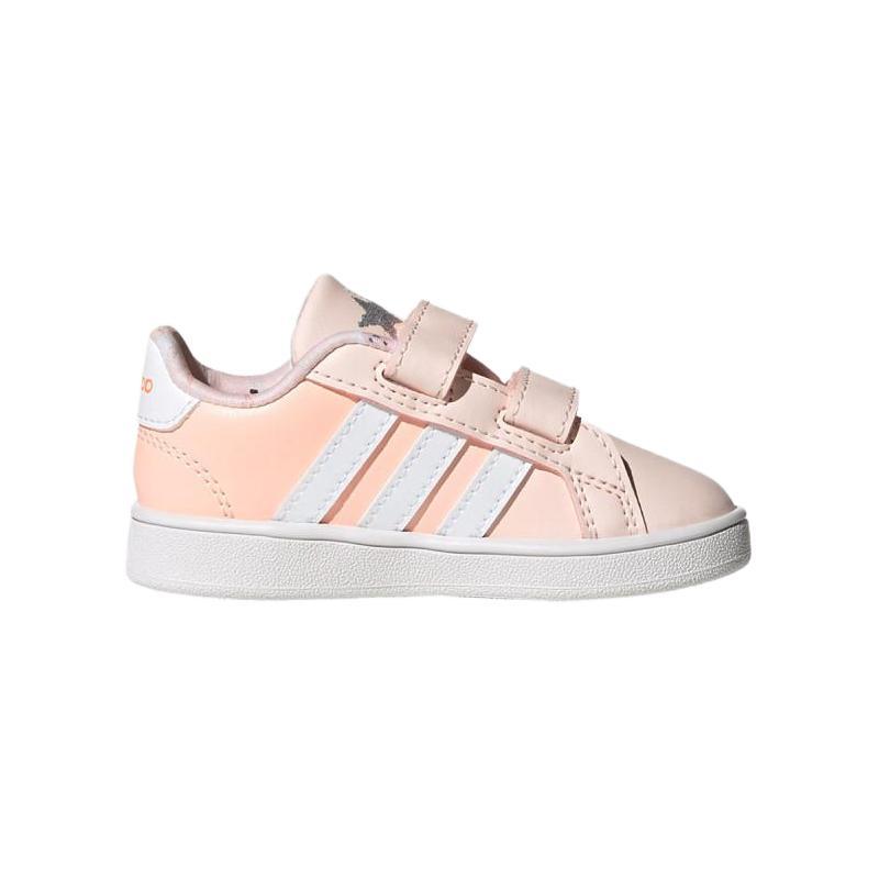 Adidas Neo GRAND COURT Breathable Low top Toddler Shoes Pink White Infant And Toddler FW4949