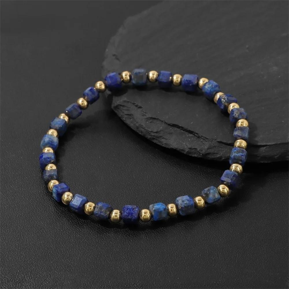 Geometric Lapis Lazuli Tiger Eye Bracelets Square Cube Bracelet Energy Jewelry