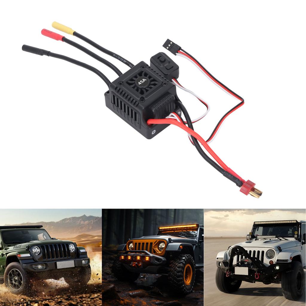 45A Brushless RC ESC with External Programming Port, Protections, Proportional Braking for 1Celsius10 Short Range Truck. Ideal for races in any condit