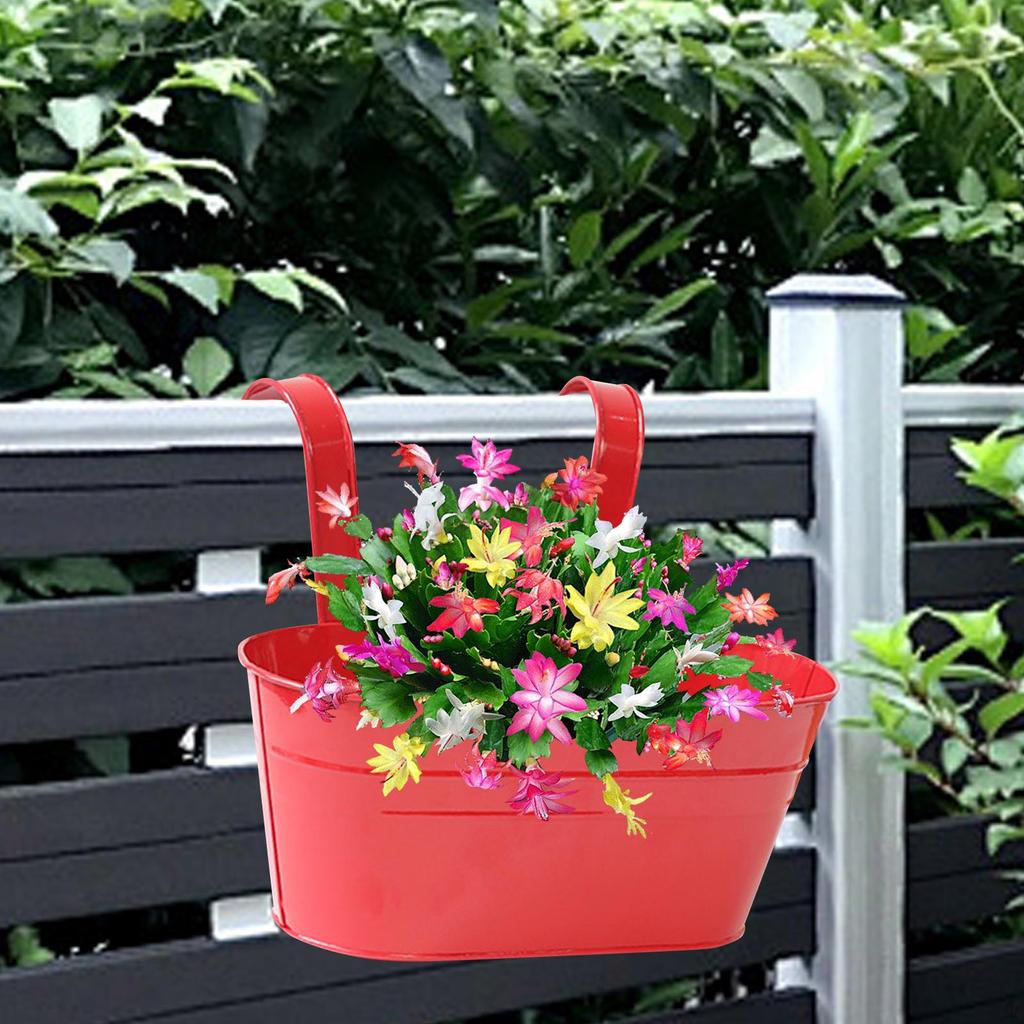 Hängender Blumentopf, Eiseneimer, Pflanzgefäß, abnehmbare Haken, Pflanzenhalter für Balkon, Schlafzimmer