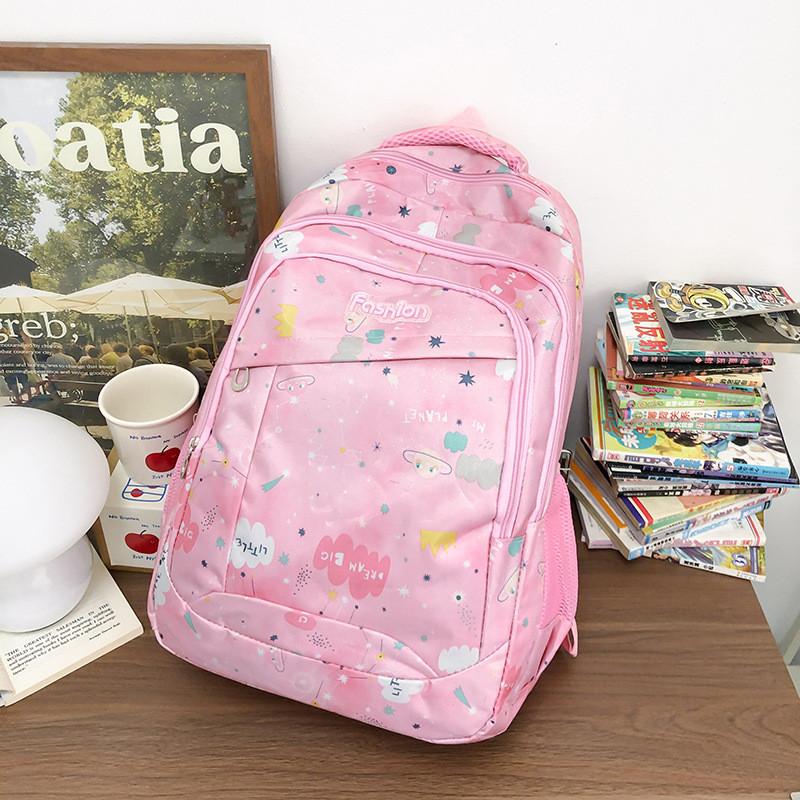 Cute Cloud Print Backpack Breathable Oxford Material Ergonomic Shoulder Straps
