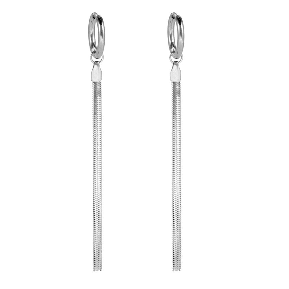  Snake Chain Long Tassel Drop Earrings Stainless Steel Fashion Unique Design Earrings for Women Girl Kpop Wedding Jewelry