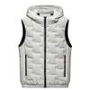 Chaleco cálido con capucha para otoño e invierno para hombre, chaleco informal sin mangas de talla grande, chaleco de algodón acolchado, camisetas