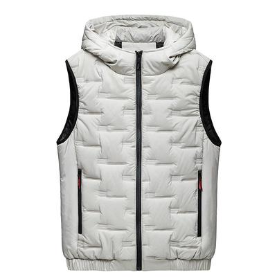 Gilet caldo con cappuccio da uomo autunno e inverno di grandi dimensioni, casual, senza maniche, imbottito in cotone