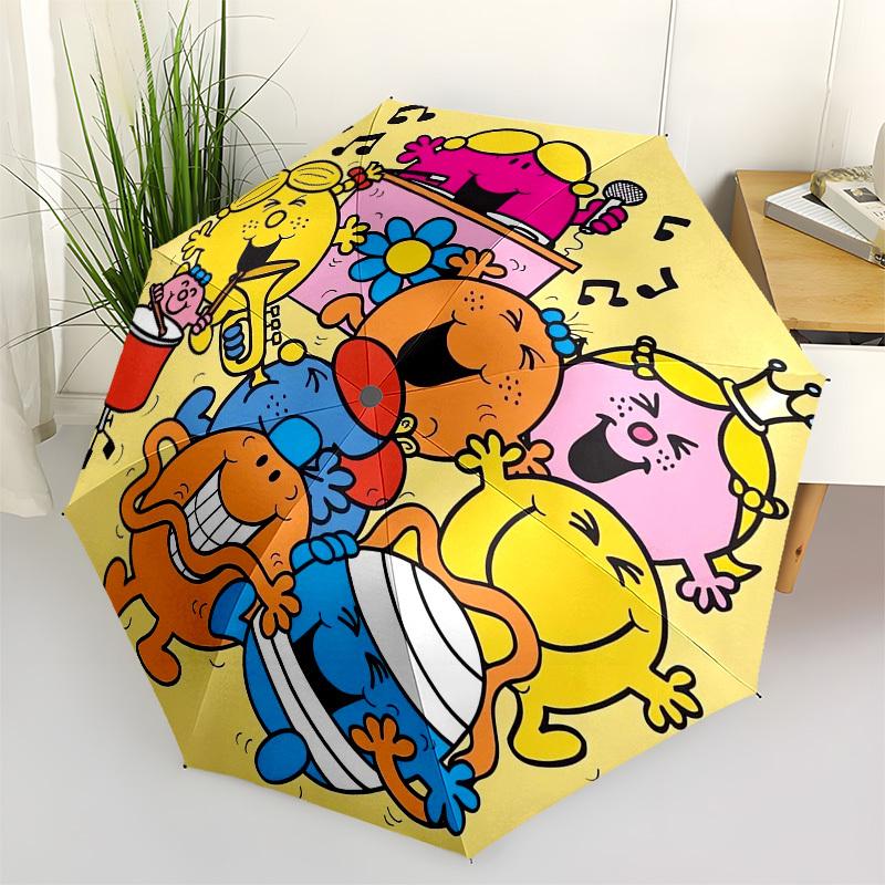 

1pc Mr. Men Singing Band Umbrella with Plastic Handle,Suitable for All Seasons Home Travel Outdoor UmbrellaFP022