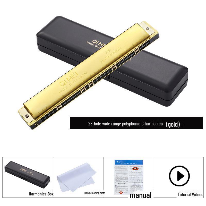 

Chimei 28-отверстий широкополосная полифоническая губная гармошка C для начинающих и профессионалов