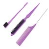 3Pcs Slick Back Hair Brush Set Bristle Hair Brush Brush Teasing Comb For Women Baby Kids