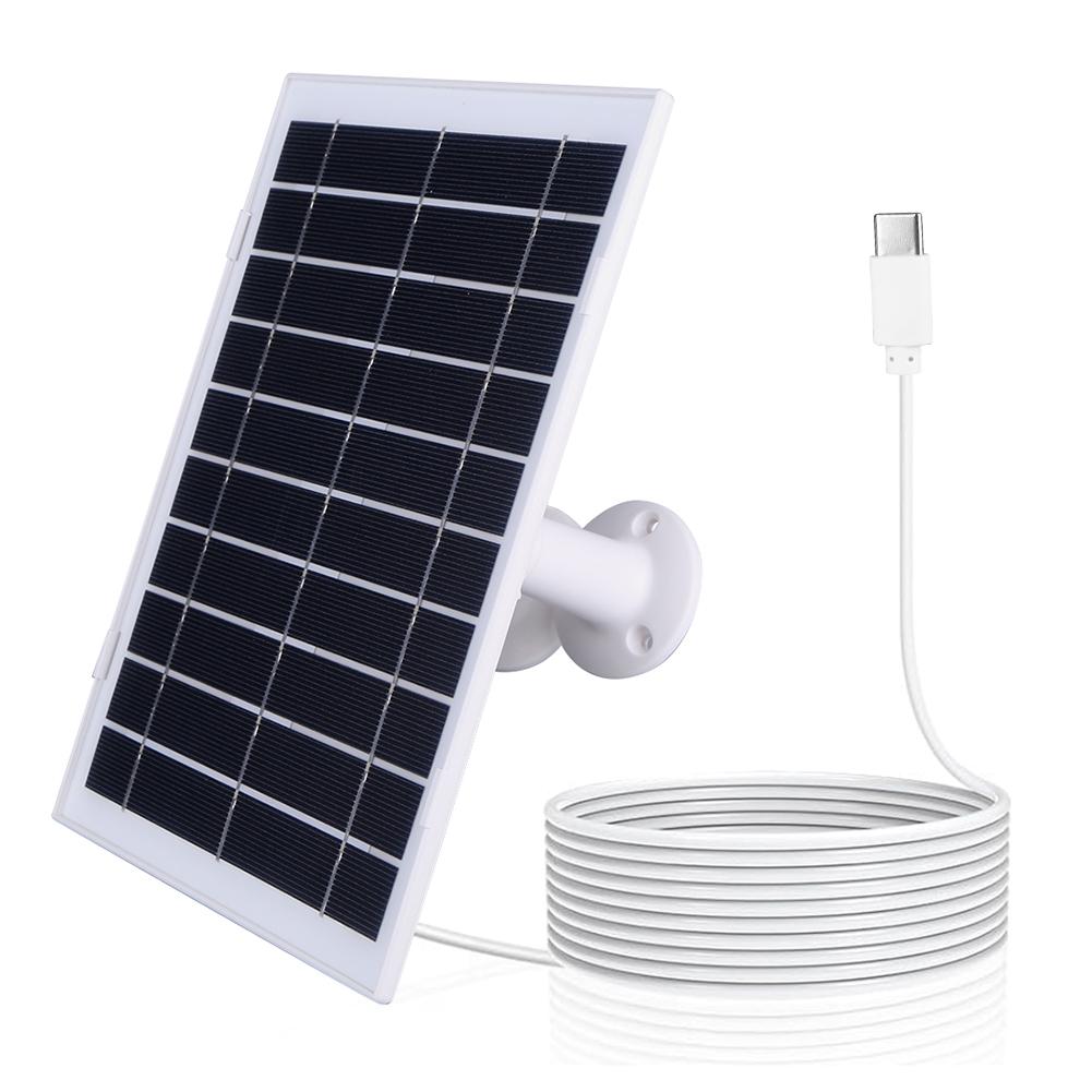 30W Solar Panel for Security Camera Micro USB/USB-C/DC5521 Solar Charging Panel IP65 Waterproof Compatible with EufyCam/Wyze Cam