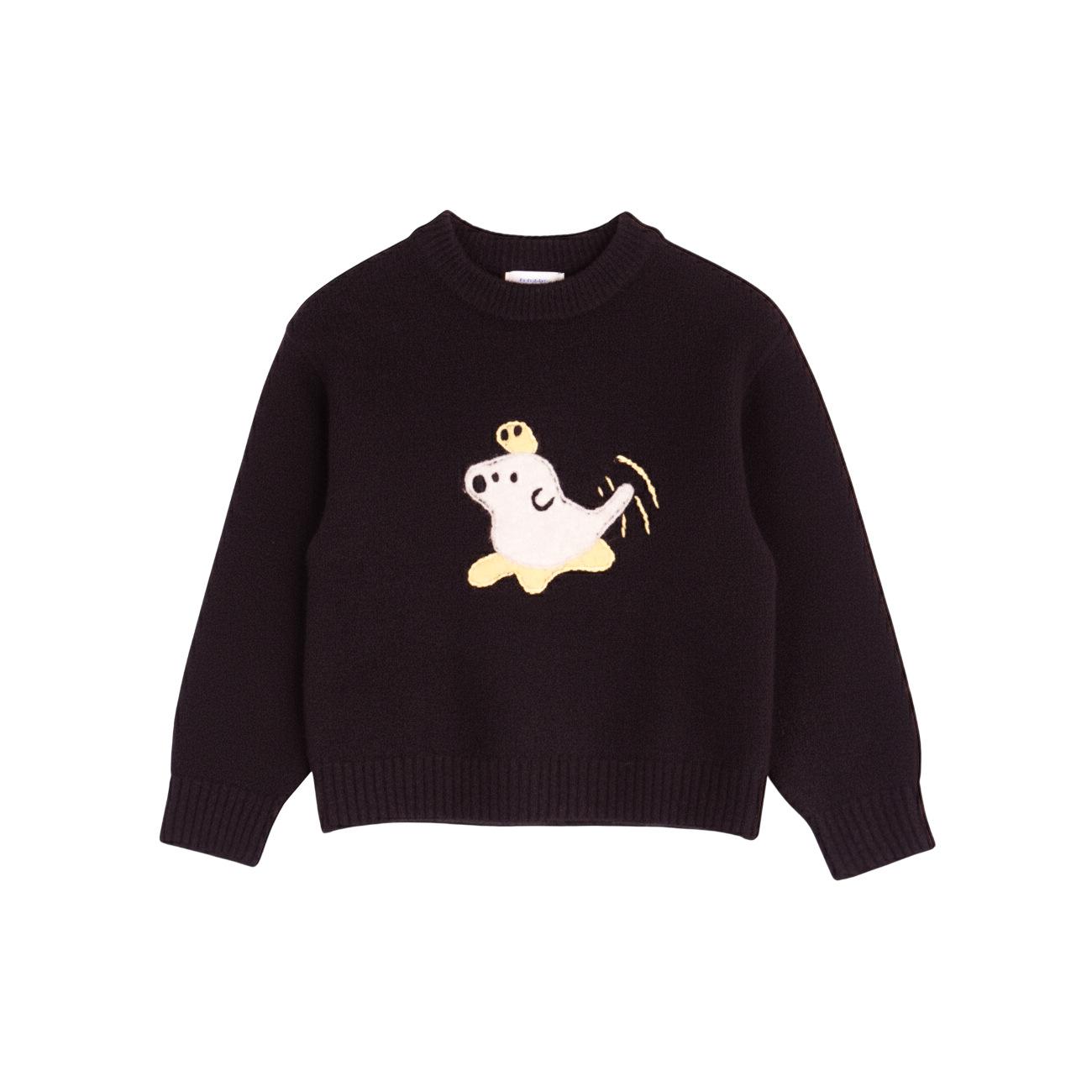 

Yuchen Girls Cute & Cozy Winter 2025 Sweater Pullover Size 130 чорний/шоколадний