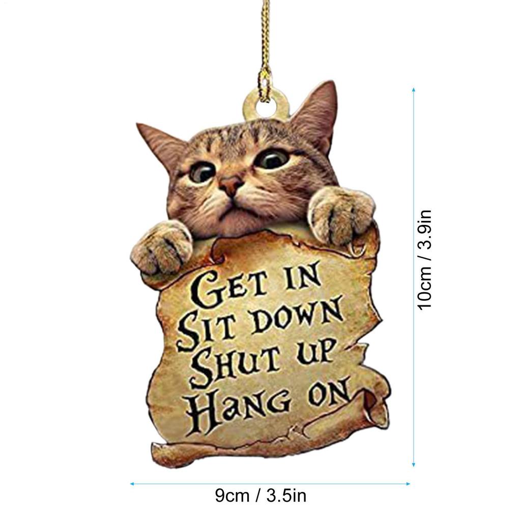 Cat Design Car Rearview Mirror Ornament - Versatile decoration with backpack and keychain, cute