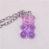 Handmade Gradient Color Candy 7 Color Cute Judy Cartoon Bear Charm Necklace for Women Girl Jewelry Gift
