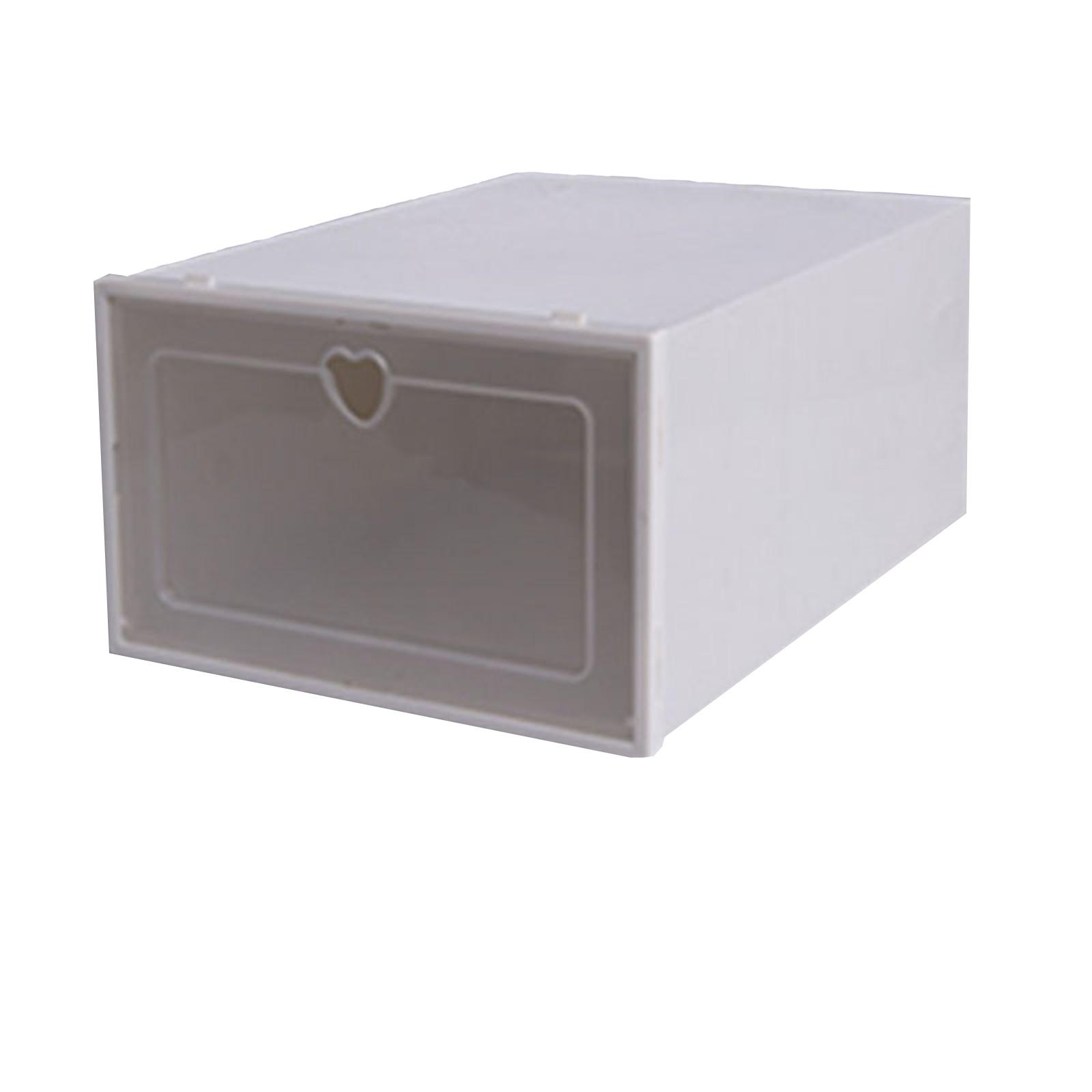 

Пластиковая штабелируемая коробка для обуви, органайзер для хранения, прозрачный складной домашний текстиль, органайзер для хранения вещей L белый