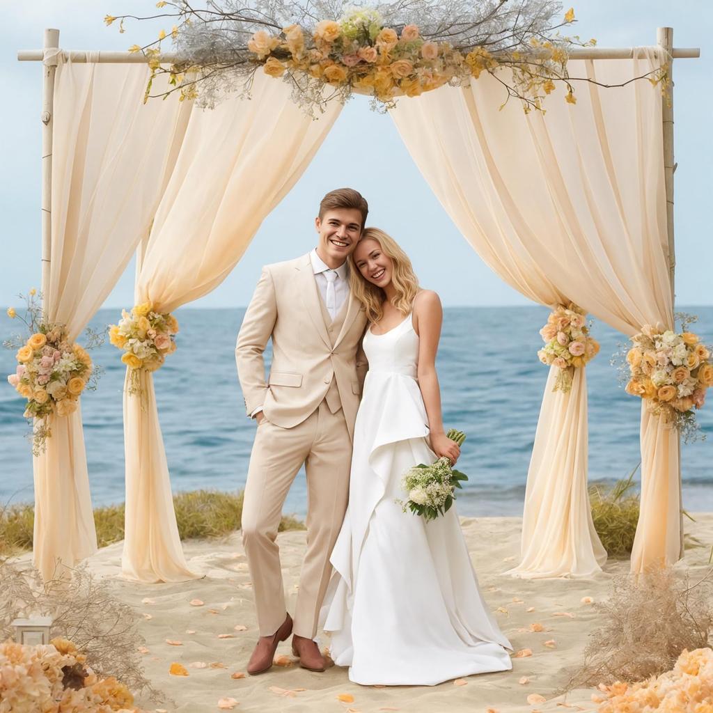 6/10M Chiffon Fabric Drapes for Wedding Arch Ceremony Reception Decorations Sheer Fabric Curtains for Party Stage Bridal Shower