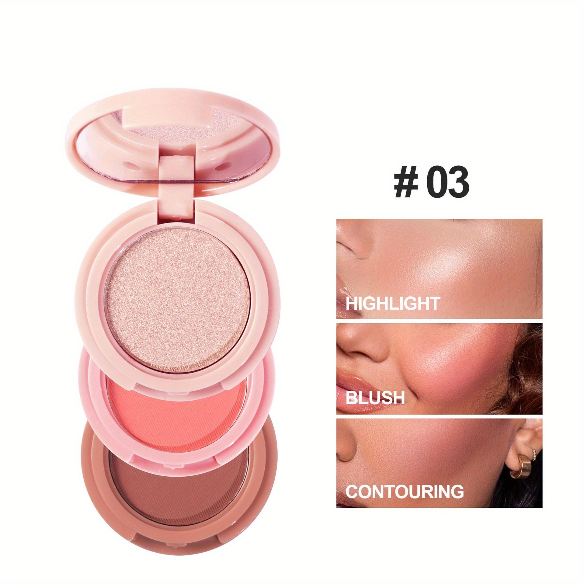 

Палитра хайлайтеров Matte Pearlite Glitter Face Brightener Blush 3-в-1 Многофункциональная палетка для макияжа лица 03#