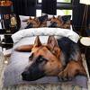 German Shepherd Duvet Cover King Queen 3D Lovely Dog Pattern Bedding Set for Kids Boys Girls Cute Pet Puppy Soft Comforter Cover