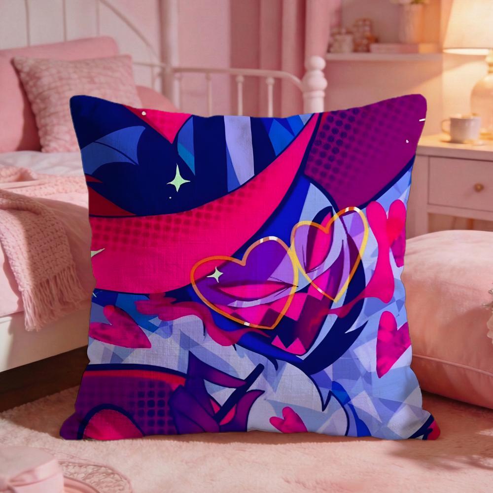Hazbin HHotels Game Hot Cushion Cover Premium Comfort Reversible Pillow Cove Two In One Design For Any Room Car Interior