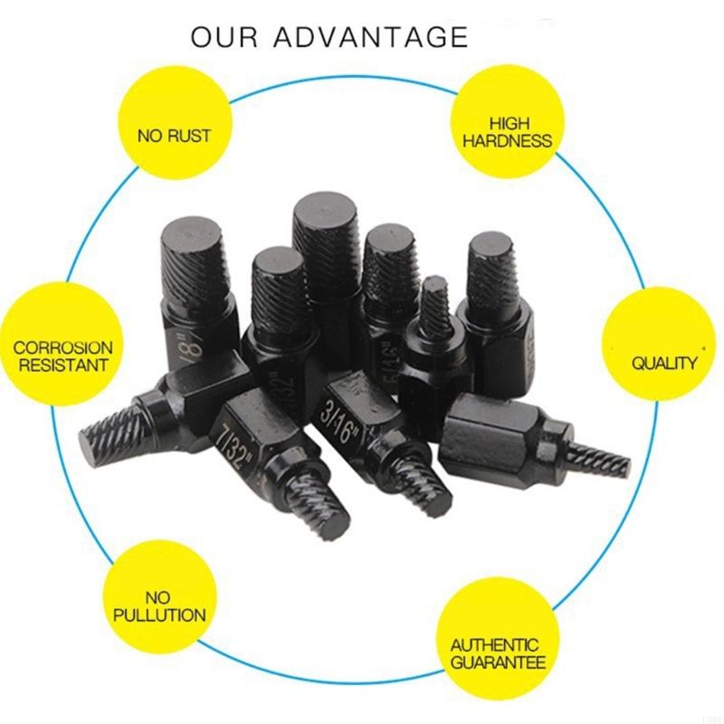 Upgraded Bolt Extractor Set, 10Pcs Impact Bolt & Nut Removal Set, Stripped Lugs Nut Removal, Extraction Set