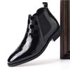 Q66 Men's Leather Shoes Chelsea Boots British Style Fashion Pointed Retro Casual High-top Leather Shoes Tide