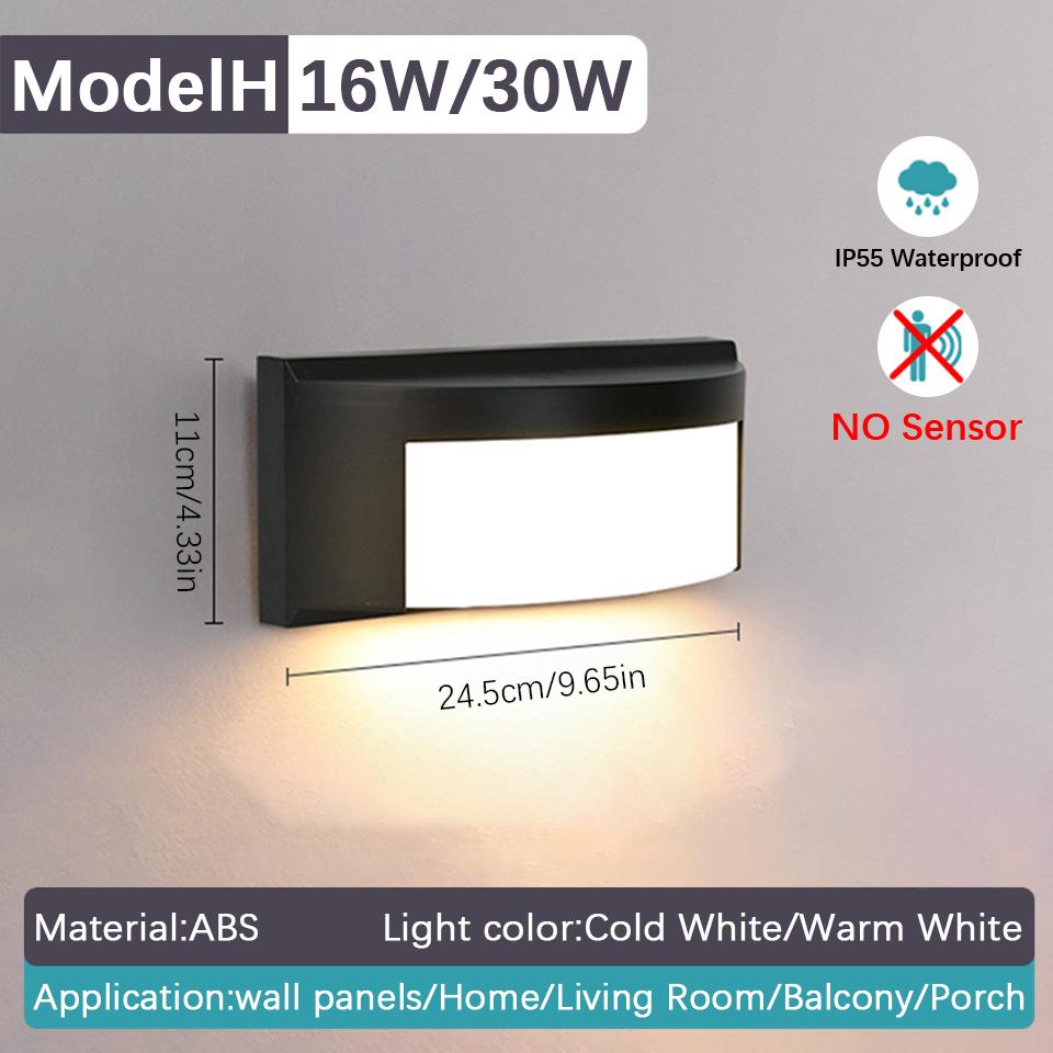 LED Wall Lamp Motion Sensor Indoor Outdoor AC85-265V ABS Waterproof Led Lights Modern Home Appliance For Home Living Room Porch