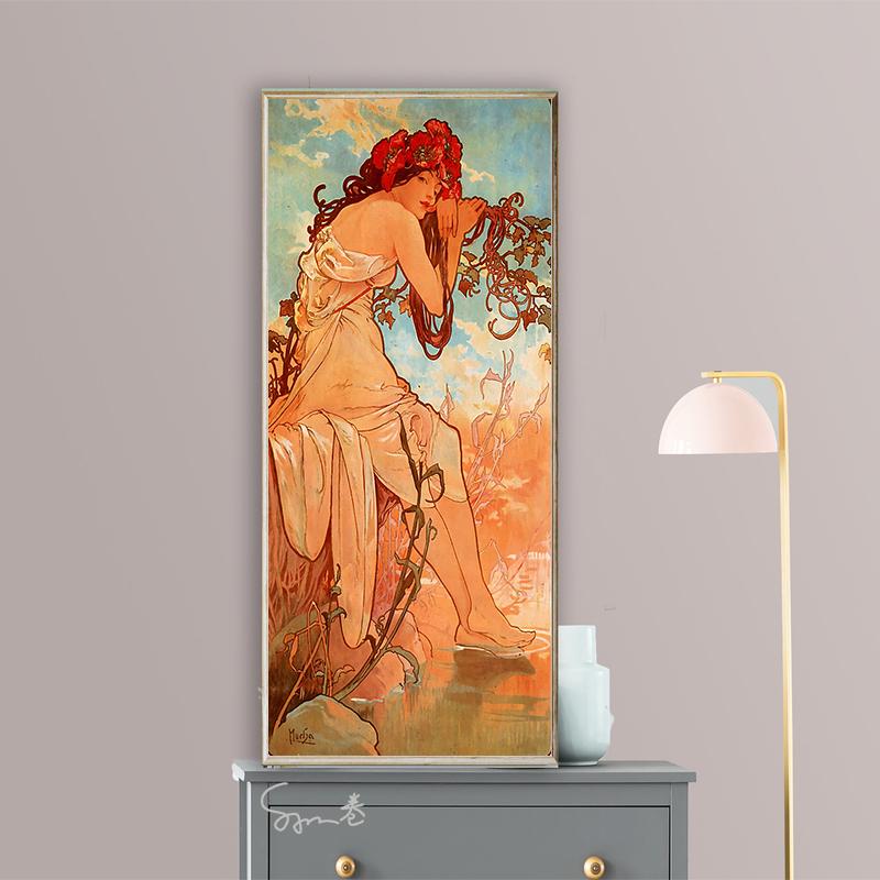 

Винтажная картина Альфонса Мухи, постер, печать на холсте, напитки, Настенный декор, декоративная работа, украшение для комнаты, домашнего бара, стены 20X60cm Unframed