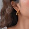 Fashion Round Beads Multi-ring Earrings for Women,Stainless Steel Ball Hoop Earrings Gold Color,Waterproof Jewelry Gift