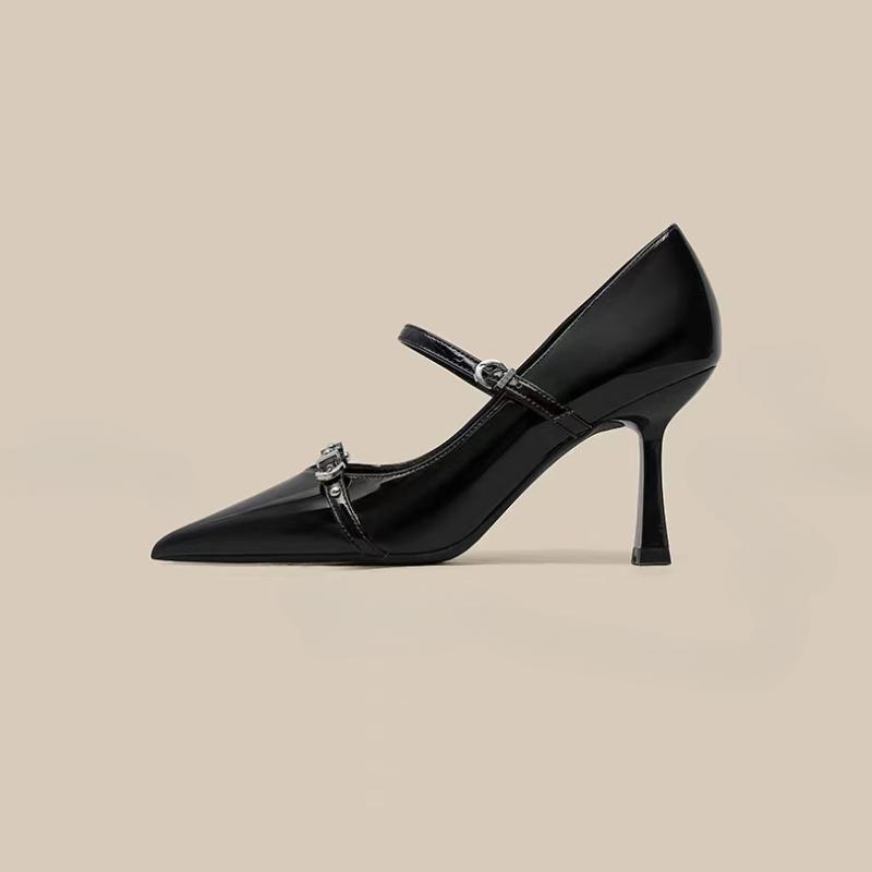 Fashion Women's Shoes 2025 Fashion Buckle Strap Women's High Heels New Metal Decoration Office and Career Sexy Pointed Toe Heels Women
