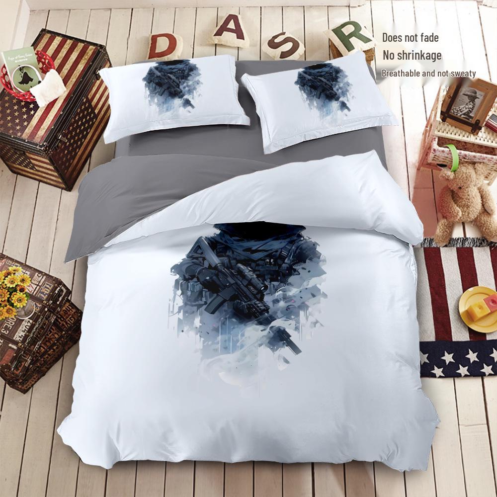 Call of Duty Gaming-Themed Four-Piece Duvet and Bedding Set for Boys' Dorm Room