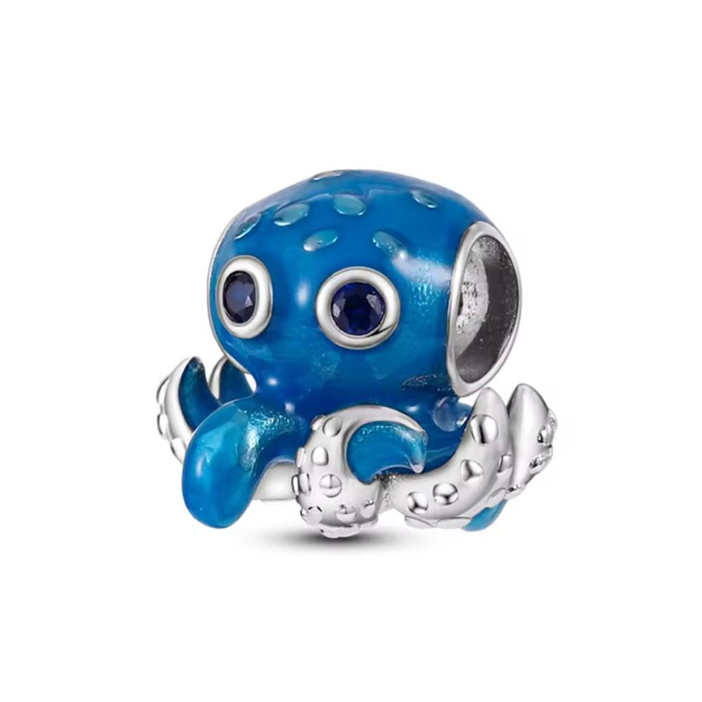 925 Silver New Cute Lovely Octopus Panda Ship Car Beer Slippers Bead Pendant Charm Fit Original Bracelet DIY Jewelry Gift