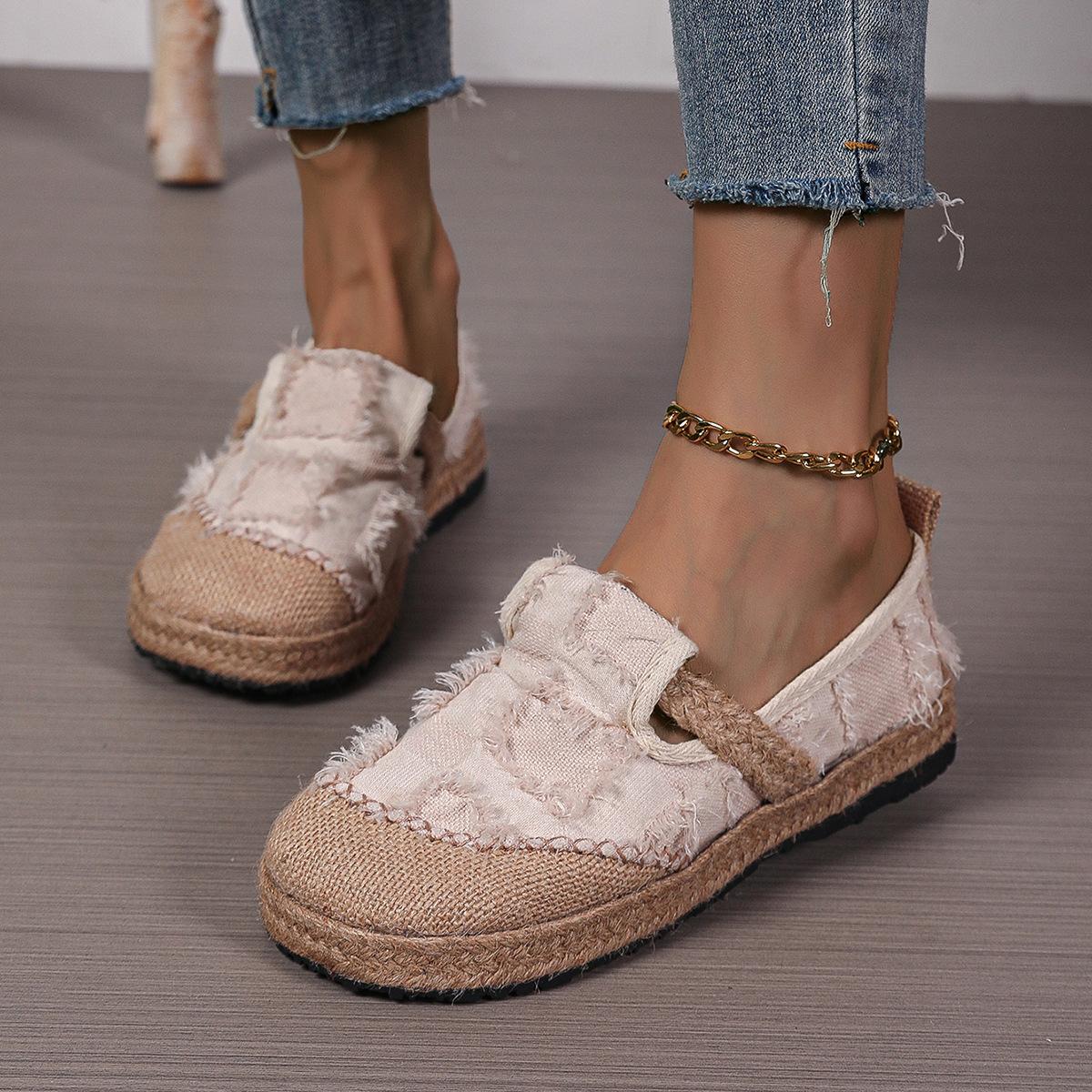 

Подошва ручной работы, простой дизайн, женская обувь в рыбацком стиле, легкая повседневная обувь, модные классические женские лоферы 40 бежевый