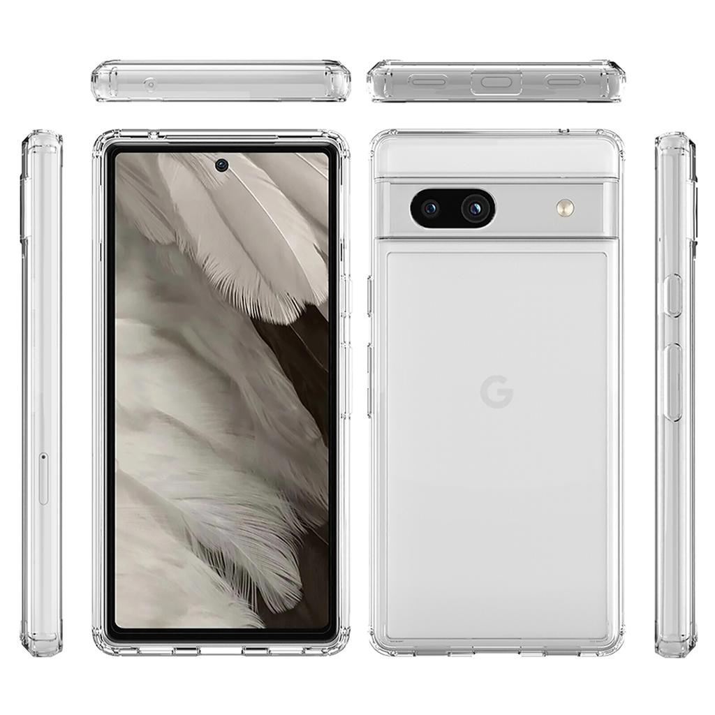 Smartphone Case For Google Pixel 7a,Anti-Yellowing Acrylic TPU Clear Protective Phone Back Cover