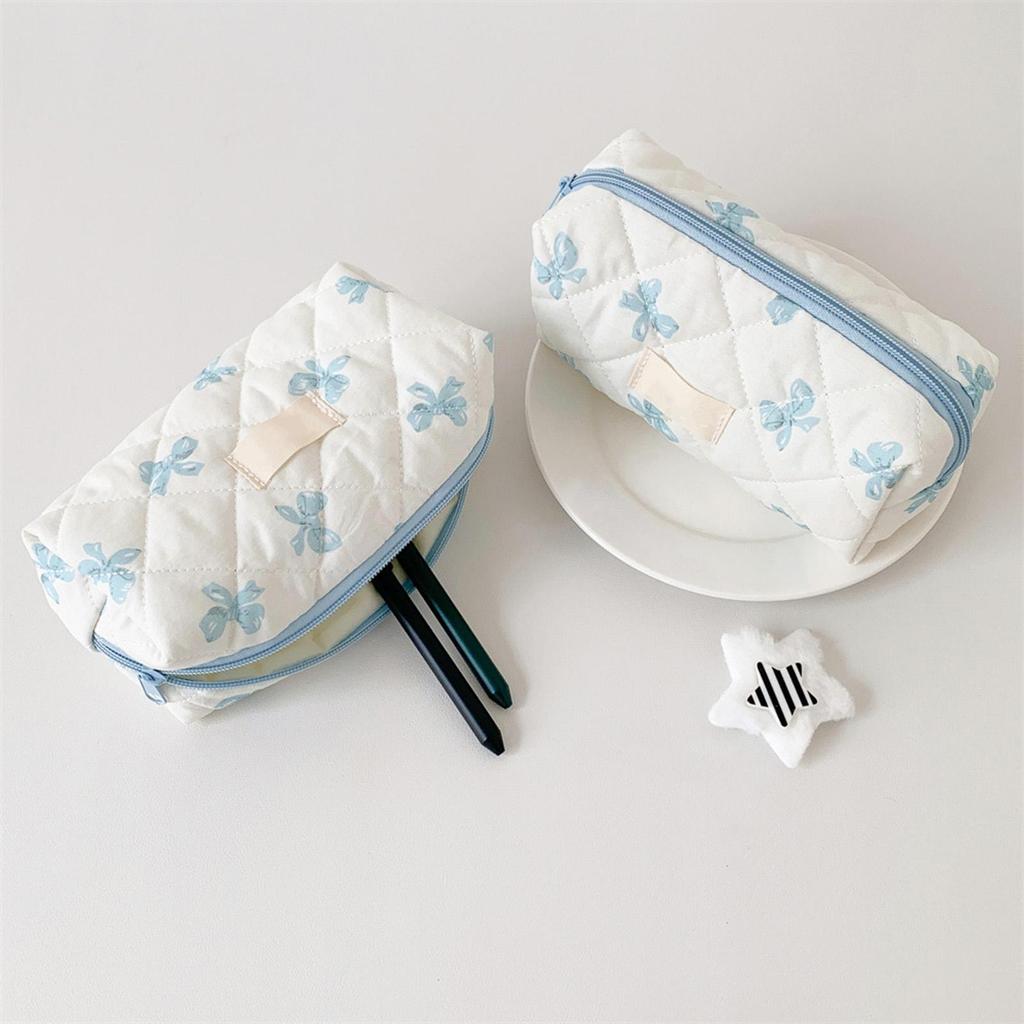 Bow Makeup Bag Multifunctional Cosmetic Organization Portable Bow Pencil Case Colorful Travel Toiletry Bags for Home School