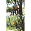 Set of 3 Resin Swing Parrot Garden Pendants for Hanging Decoration for Outdoor Patios Porches and Miniature Landscapes