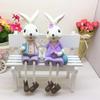 Lavender Couple Hanging Doll Non Slip Base Lifelike Cute Dangling Leg Bunny Doll