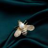 Fashion Pearl Bee Brooches Rhinestone Flower Safety Pins for Women Shirt Dress Scarf Buckle Accessories Office Leisure Jewelry