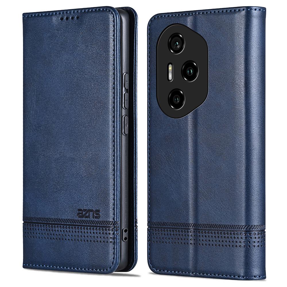 

AZNS For Honor 300 Pro Case Cowhide Texture PU Leather Wallet Phone Cover Blue