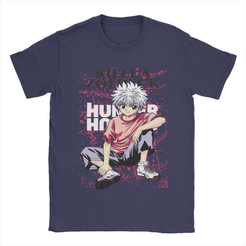 HUNTERs Killua Zoldyck Anime Tee Shirt for Men Women Printed Manga series T Shirts 100% Cotton Clothing