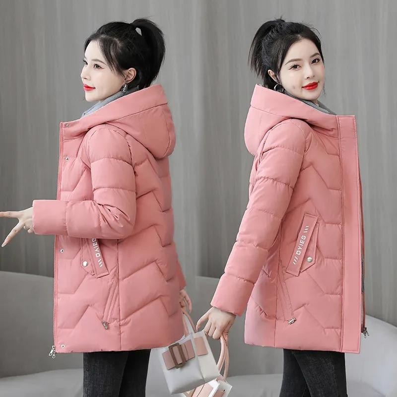 Women Winter Coat Jacket Warm Down Cotton Parkas Ladies Mid-Length Hooded Cotton Padded Coats Female Jackets Overcoat