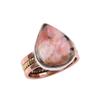 Natural Rhodonite Gemstone 925 Solid Sterling Silver Two Tone Ring Size 9 Z7n11